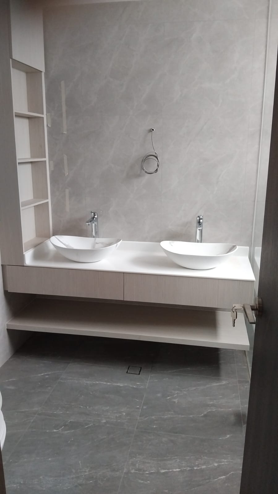 Bathroom with double vanity basins